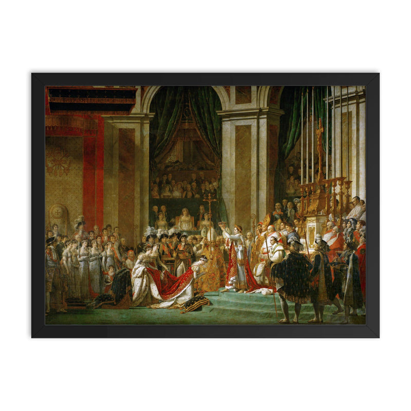Le Sacre de Napoléon by Jacques-Louis David, 1807 framed print on a plain backdrop in size 18