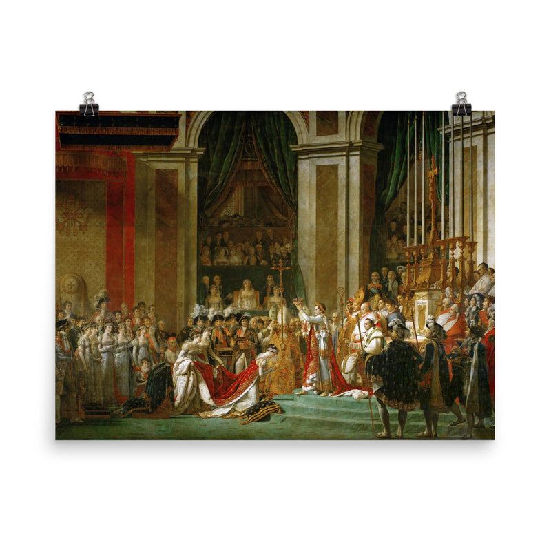 Le Sacre de Napoléon by Jacques-Louis David, 1807 poster on a plain backdrop in size 8