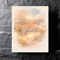 Leave room for grace metal print mockup