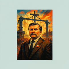 Lech Walesa at shipyard gates poster 8