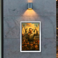 Lech Walesa shipyard gate strike scene poster 2