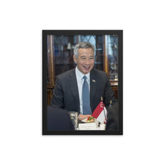 Lee Hsien Loong framed print on a plain backdrop in size 12"x16".