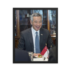 Lee Hsien Loong framed print on a plain backdrop in size 16"x20".