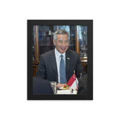 Lee Hsien Loong framed print on a plain backdrop in size 8"x10".