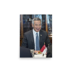 Lee Hsien Loong poster on a plain backdrop in size 12"x16".