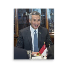 Lee Hsien Loong poster on a plain backdrop in size 16"x20".