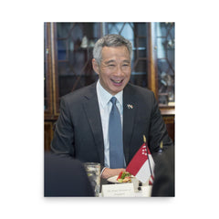 Lee Hsien Loong poster on a plain backdrop in size 18"x24".