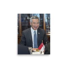 Lee Hsien Loong poster on a plain backdrop in size 8"x10".