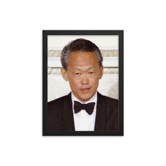 Lee Kuan Yew framed print on a plain backdrop in size 12"x16".