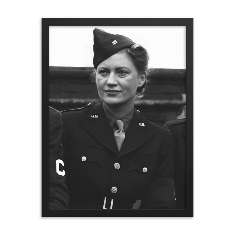 Lee Miller framed print on a plain backdrop in size 18