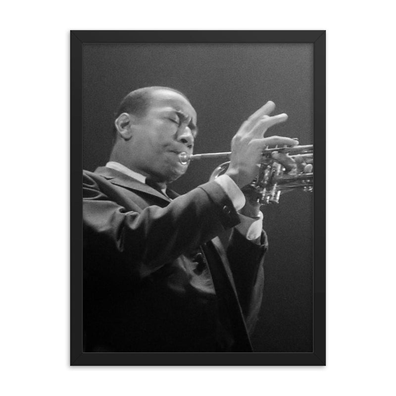 Lee Morgan framed print on a plain backdrop in size 18