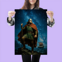 Leif Erikson beneath North Atlantic stars poster 3