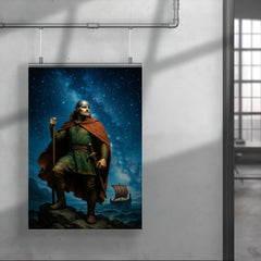 Leif Erikson beneath North Atlantic stars poster 4