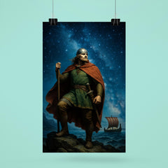 Leif Erikson beneath North Atlantic stars poster 6