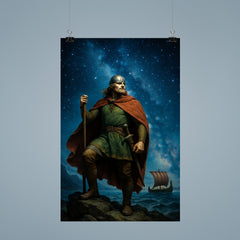 Leif Erikson beneath North Atlantic stars poster 9