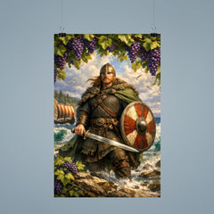 Leif Erikson beneath Vinland grapevines and surf poster 9