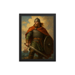 Leif Erikson framed print on a plain backdrop in size 12"x16".