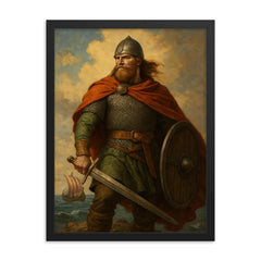 Leif Erikson framed print on a plain backdrop in size 18"x24".