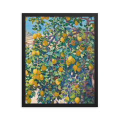 Lemon Trees in La Mortola, 1921 by Theo van Rysselberghe framed print on a plain backdrop in size 16"x20".