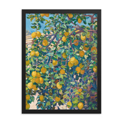 Lemon Trees in La Mortola, 1921 by Theo van Rysselberghe framed print on a plain backdrop in size 18"x24".
