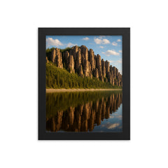 Lena Pillars Yakutia Russia framed print on a plain backdrop in size 8"x10".