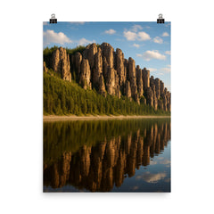 Lena Pillars Yakutia Russia poster on a plain backdrop in size 8"x10".