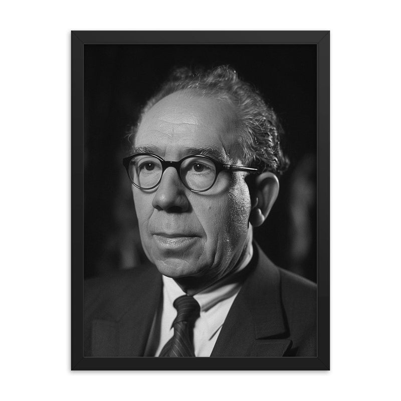 Leo Strauss framed print on a plain backdrop in size 18