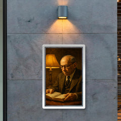 Leo Strauss nocturnal reading lamp portrait poster 2