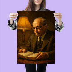 Leo Strauss nocturnal reading lamp portrait poster 3