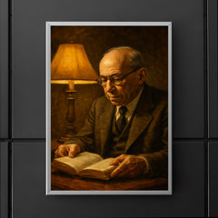 Leo Strauss nocturnal reading lamp portrait poster 5