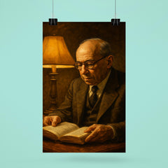 Leo Strauss nocturnal reading lamp portrait poster 6