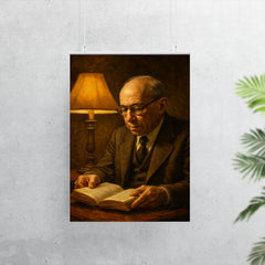 Leo Strauss nocturnal reading lamp portrait poster 7