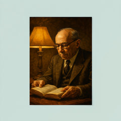Leo Strauss nocturnal reading lamp portrait poster 8