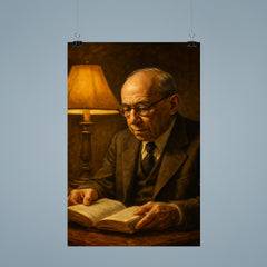 Leo Strauss nocturnal reading lamp portrait poster 9