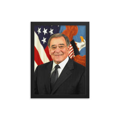 Leon Panetta framed print on a plain backdrop in size 12"x16".