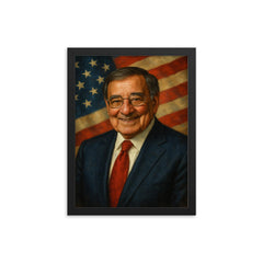 Leon Panetta framed print on a plain backdrop in size 12"x16".