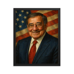 Leon Panetta framed print on a plain backdrop in size 16"x20".