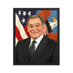 Leon Panetta framed print on a plain backdrop in size 16"x20".