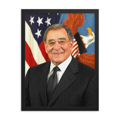 Leon Panetta framed print on a plain backdrop in size 18"x24".