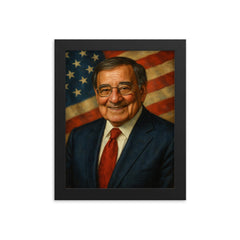 Leon Panetta framed print on a plain backdrop in size 8"x10".