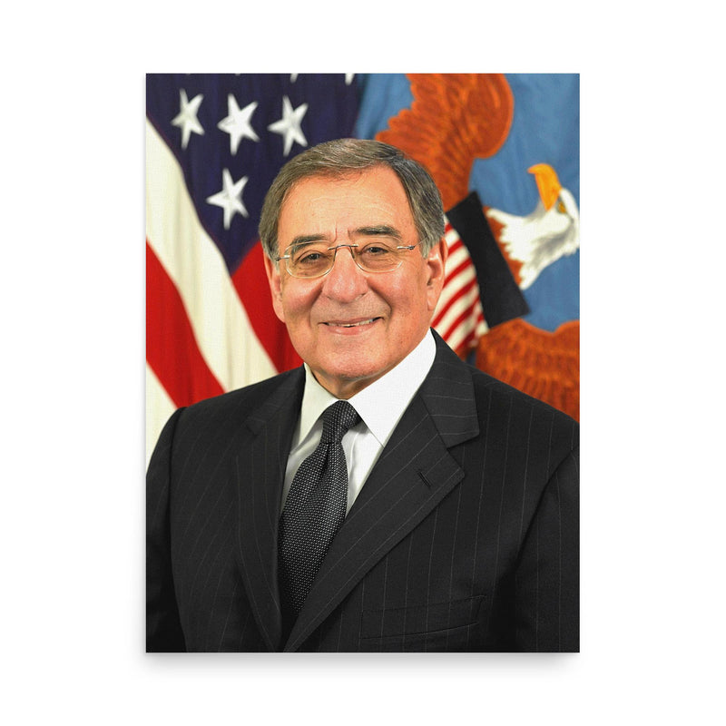 Leon Panetta poster on a plain backdrop in size 18