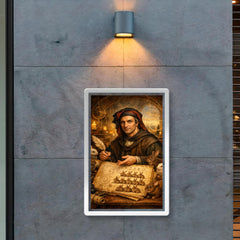 Leonardo Fibonacci with rabbit sequence manuscript poster 2