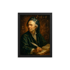 Leonhard Euler framed print on a plain backdrop in size 12"x16".
