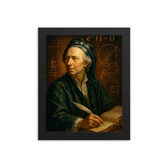 Leonhard Euler framed print on a plain backdrop in size 8"x10".