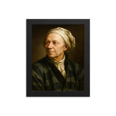 Leonhard Euler portrait framed print on a plain backdrop in size 8"x10".