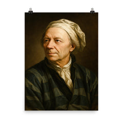 Leonhard Euler portrait poster on a plain backdrop in size 8"x10".