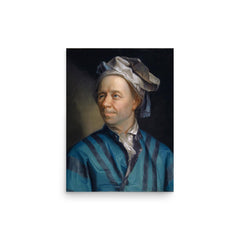 Leonhard Euler poster on a plain backdrop in size 12"x16".