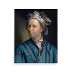 Leonhard Euler poster on a plain backdrop in size 16"x20".