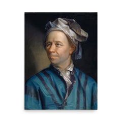 Leonhard Euler poster on a plain backdrop in size 18"x24".