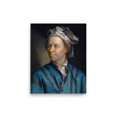 Leonhard Euler poster on a plain backdrop in size 8"x10".